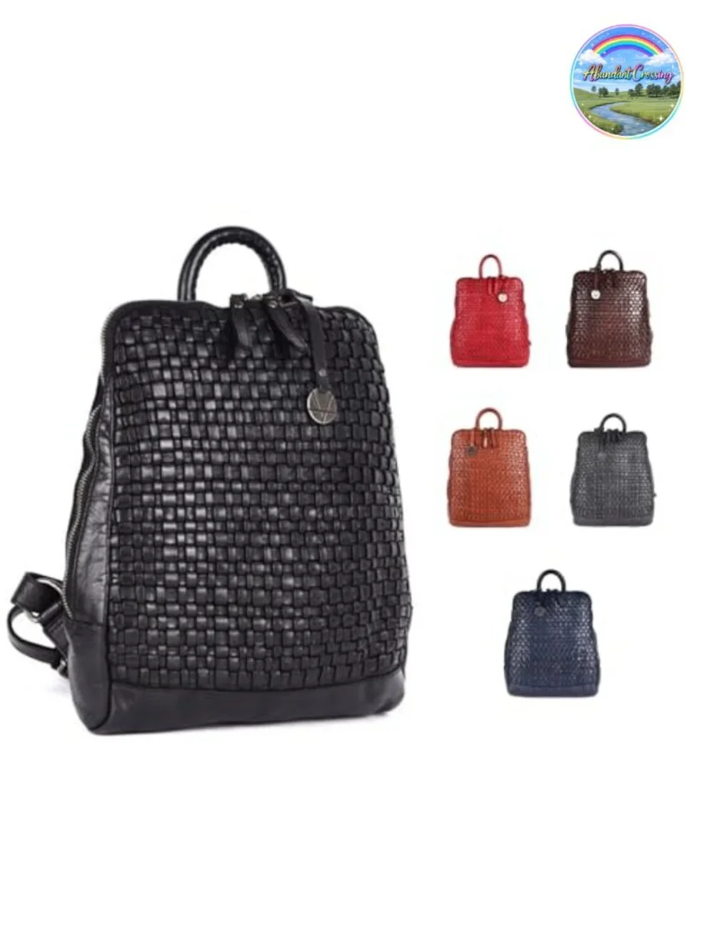 Genuine Leather Backpack 12.5 In Laptop Bag Travel Work